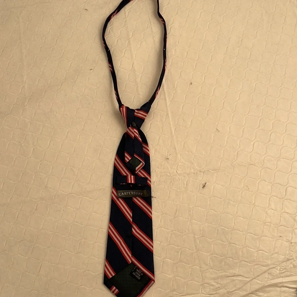 Canterbury navy red white easy zipper tie